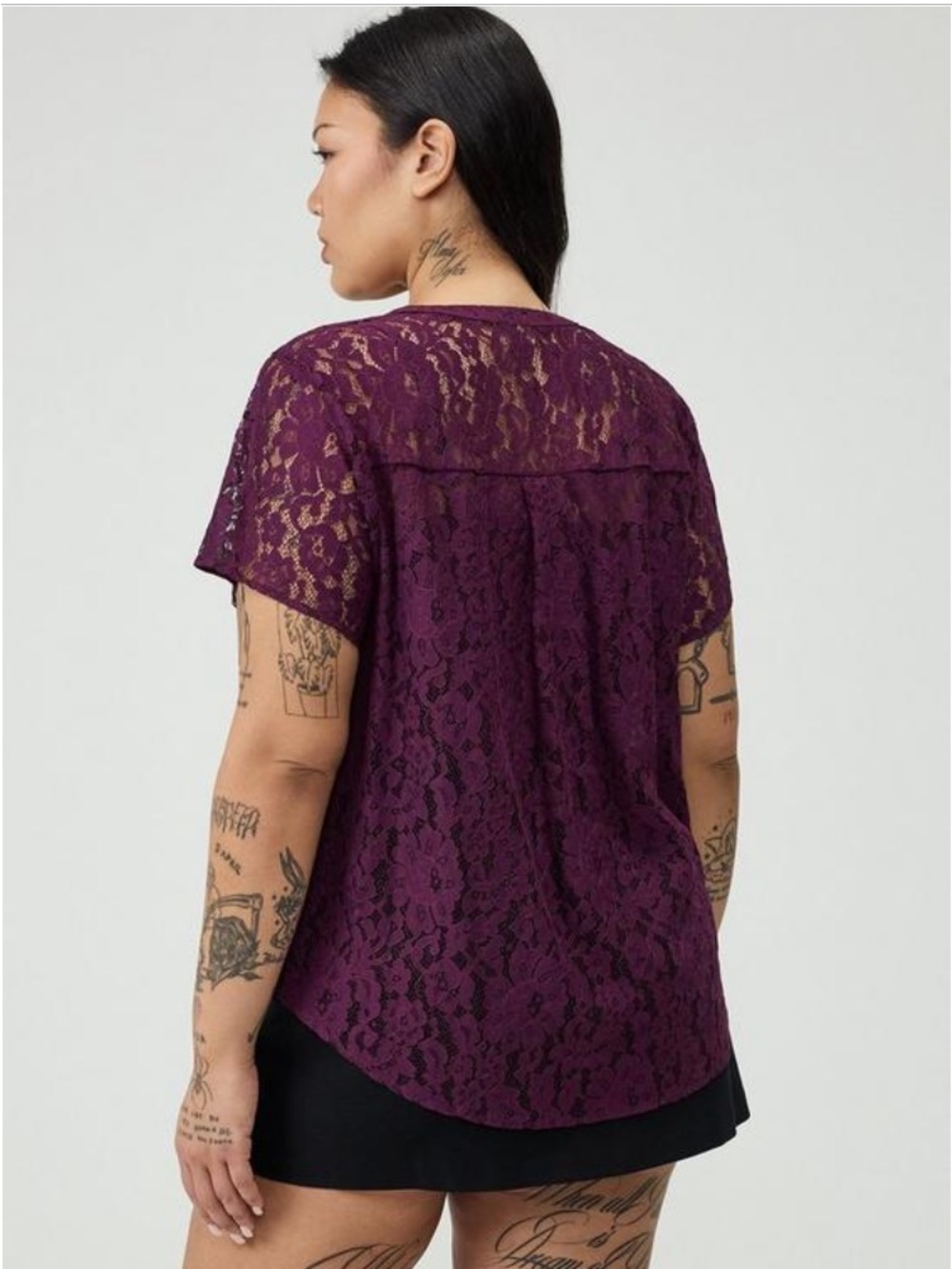 Torrid Harper Lace Blouse Size 00 Potent Purple - Picture 2 of 6